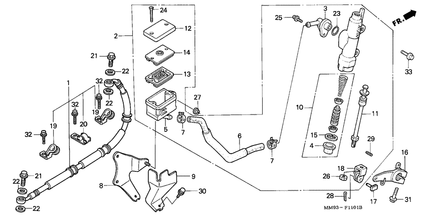 Rr. brake master cylinder