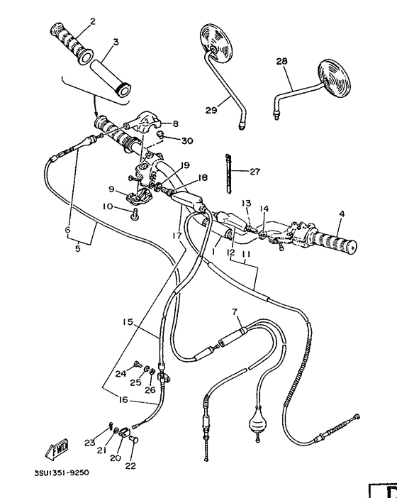 Steering handle. cable