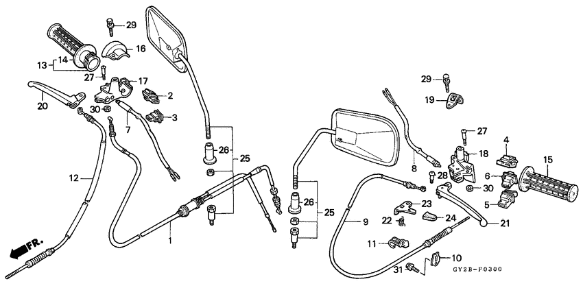 Handle lever/switch/cable