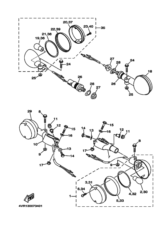 XVS650 Проблесковый световой сигнал