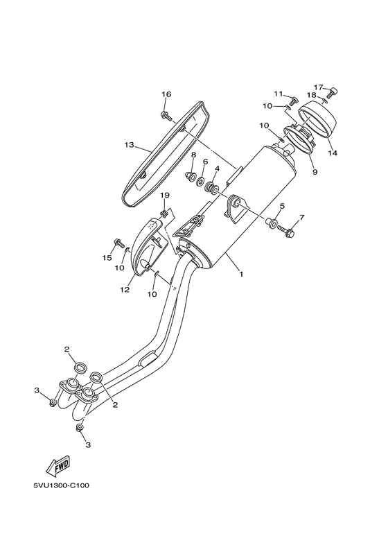 XP500 Выхлопная система