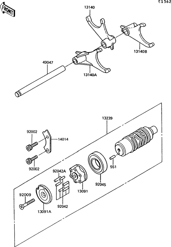 ZG1000 Валы и вилки переключения передач