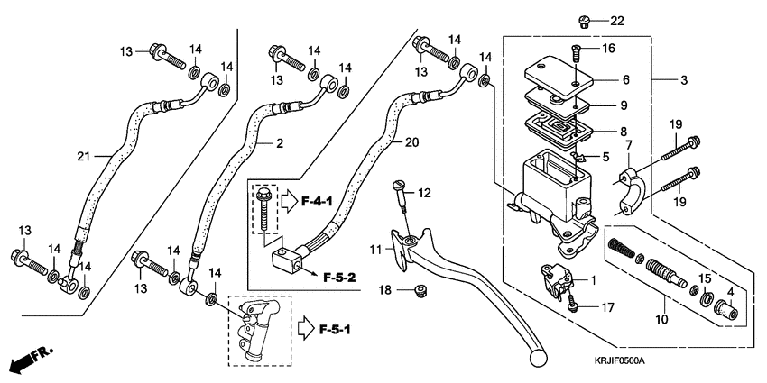 Rr. brake master cylinder
