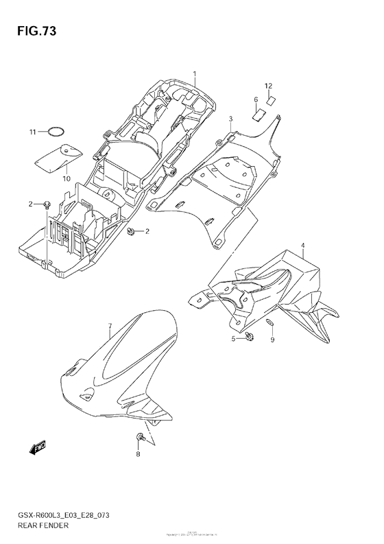 GSX-R600 Rear Fender (Gsx-R600L3 E28)