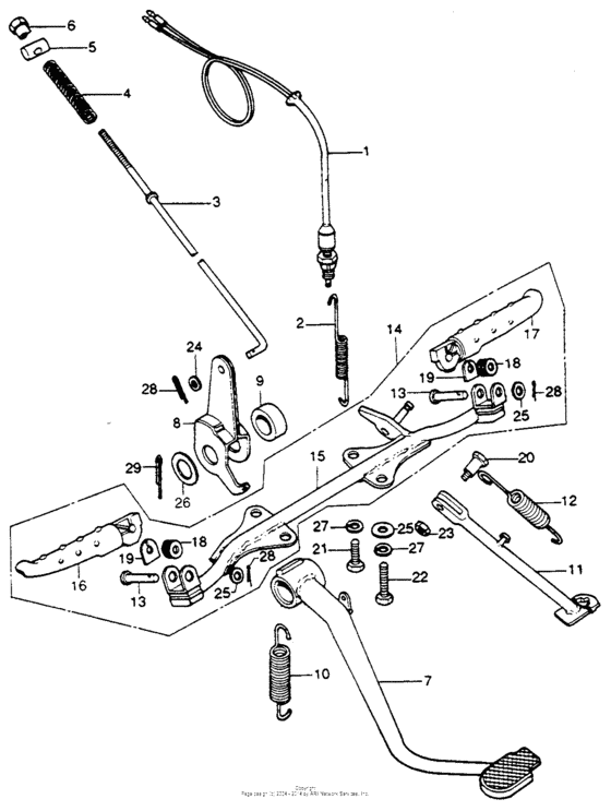 Brake pedal + side stand + step