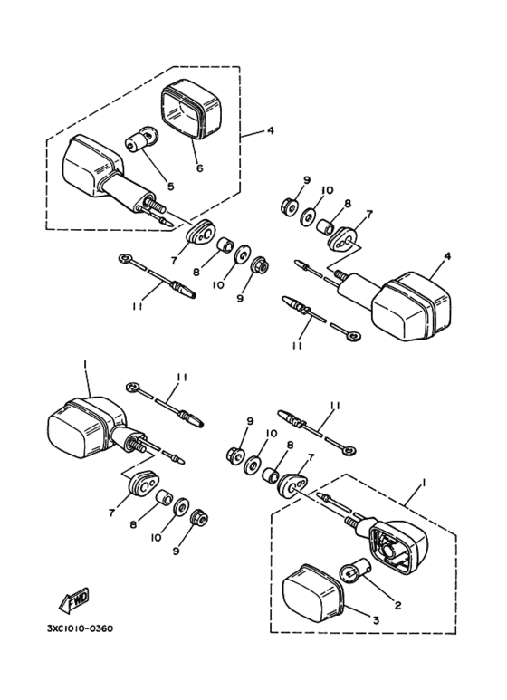 Rear flasher light assy