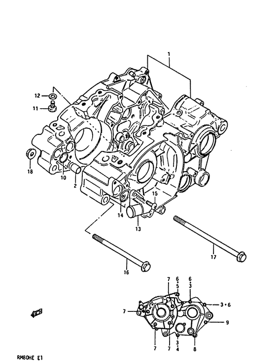 RM80 Картер двигателя