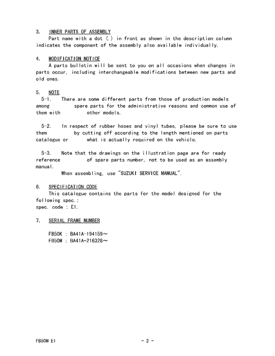 FB50 Catalog preface