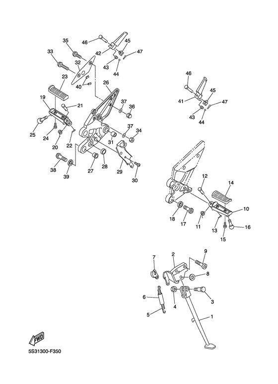 FZ6-NA Stand & footrest
