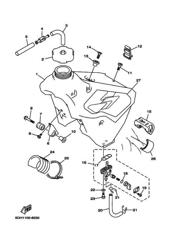 YZ125 YZ125K Tank fuel