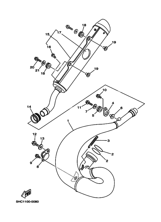 YZ250 Выхлопная система