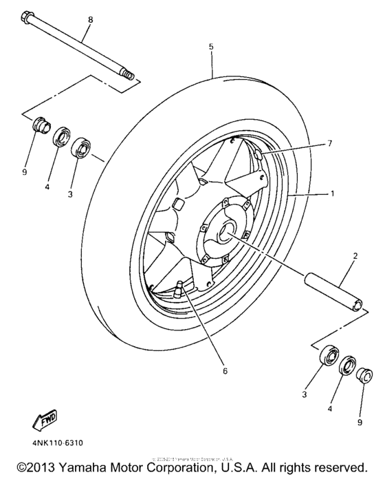 XVZ13LTJ Переднее колесо