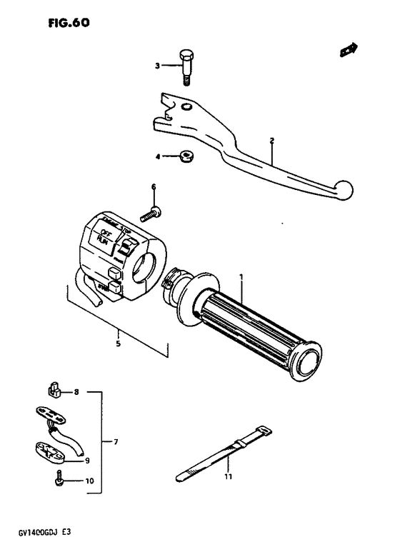 Right handle switch gv1400gdg/gcg/model h/j