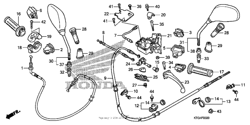 Handle lever + switch + cable