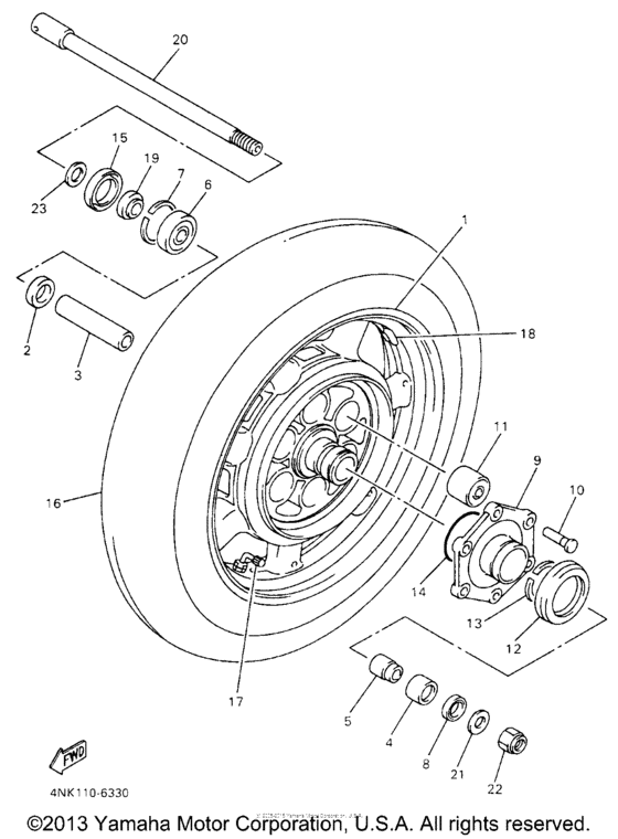 XVZ13AHC Переднее колесо
