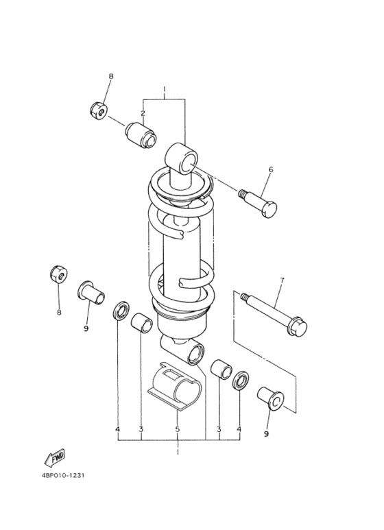 XJ600N Задняя подвеска