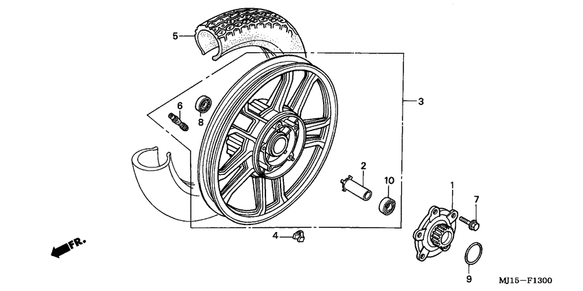 Rear wheel complete assy