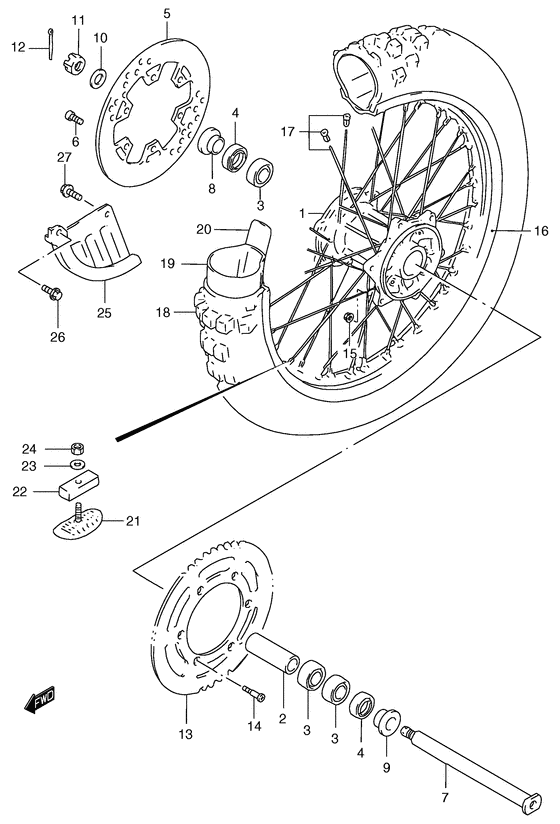Rear wheel complete assy