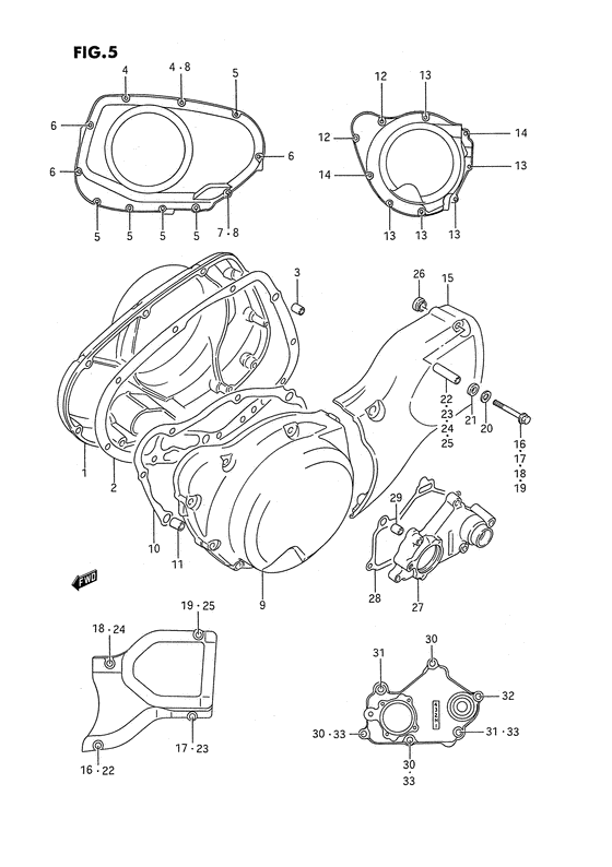 VS1400 Crankcase cover ass`y  (v