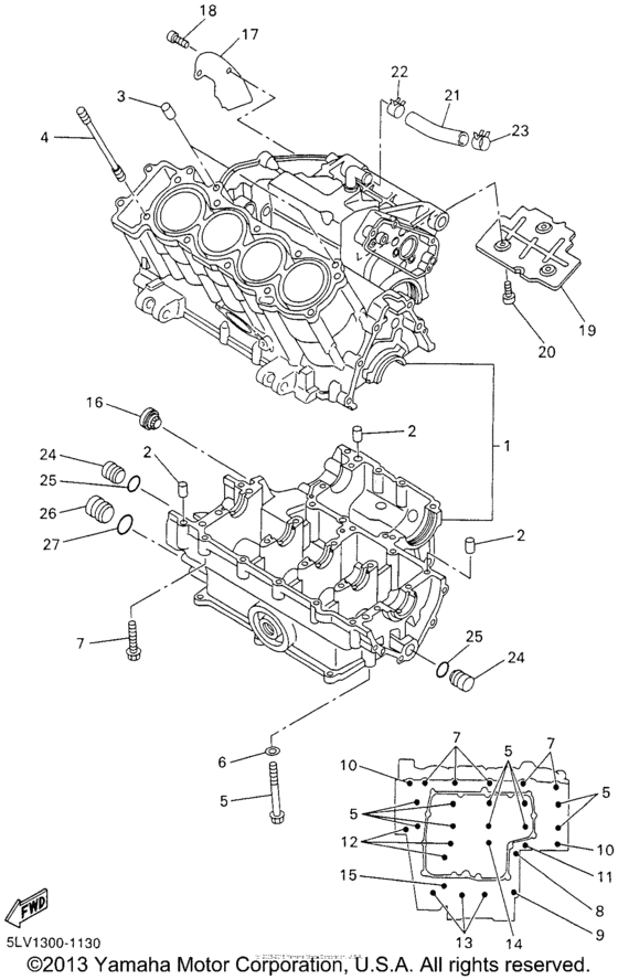 FZS1000NC Картер двигателя