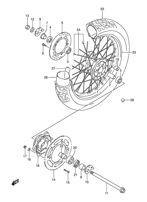 Rear wheel complete assy