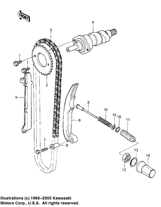 Camshaft/chain/tensioner
