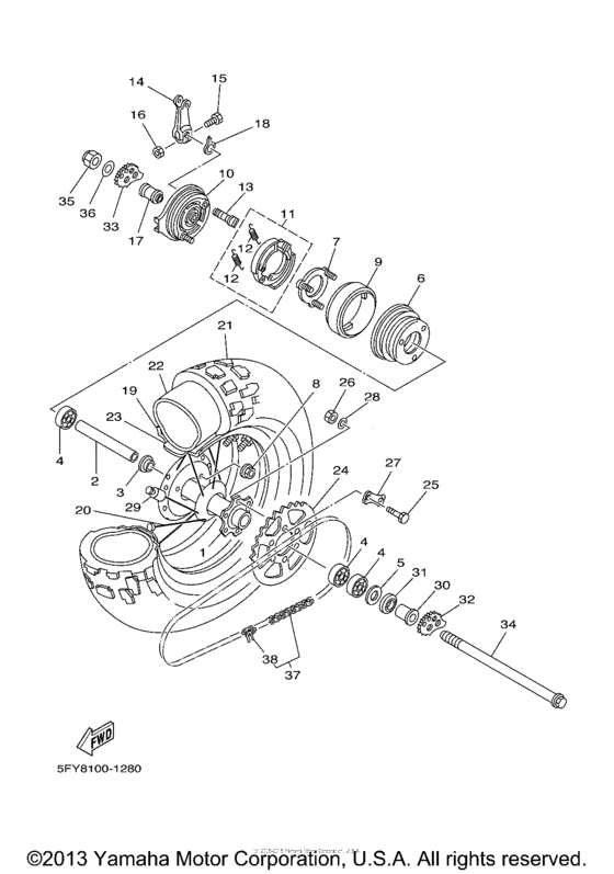 TW200T1C Переднее колесо