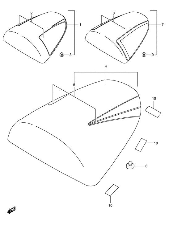 GSX-R600 Seat tail box