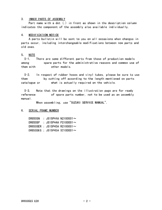 DR650 Catalog preface