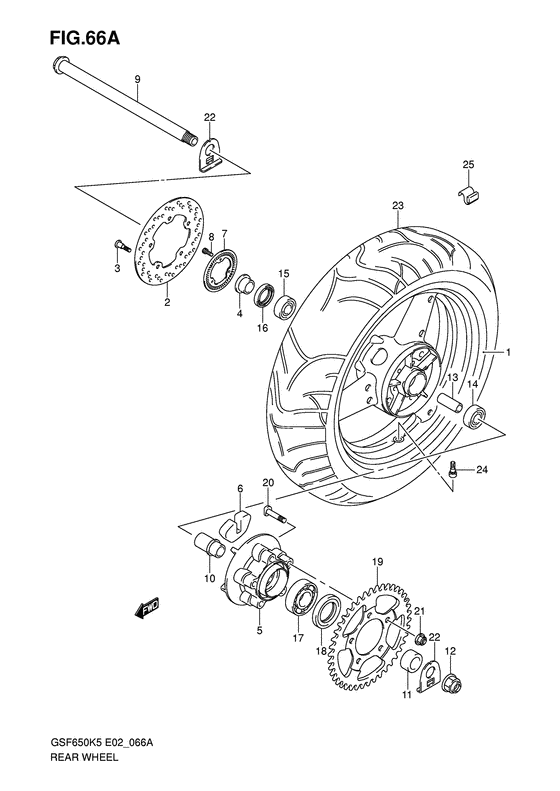 Rear wheel complete assy