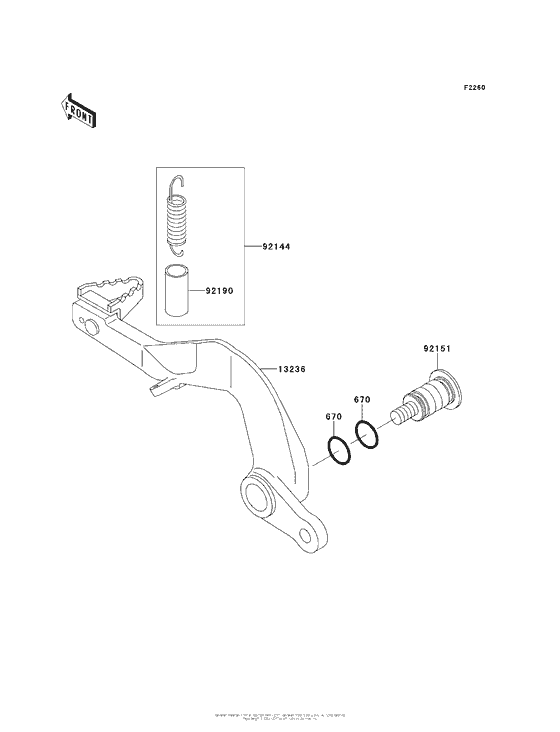 KX100 Педаль тормоза