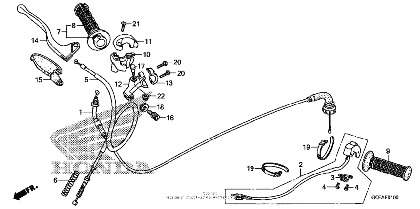 Handle lever + switch + cable