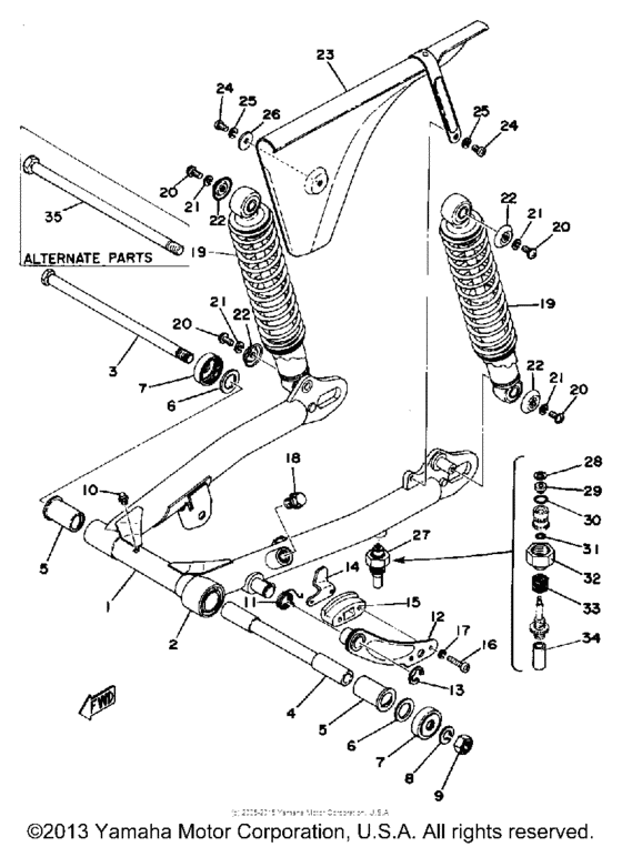 Rear arm-rear cushion-chain case