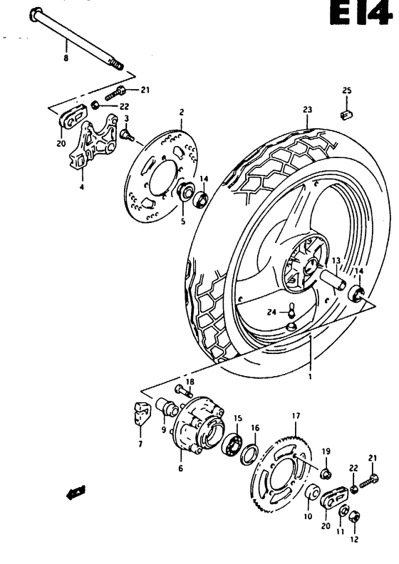 Rear wheel complete assy