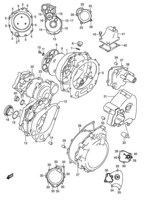 Crankcase cover ass`y  (v