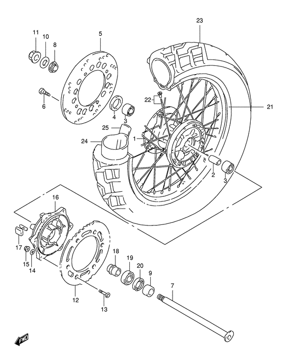 Rear wheel complete assy