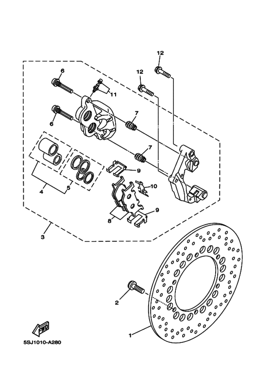 YP250C ﾌﾛﾝﾄﾌﾞﾚｰｷｷﾔﾘﾊﾟ