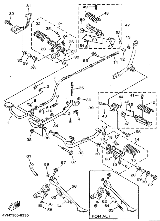 XV535 Stand. footrest