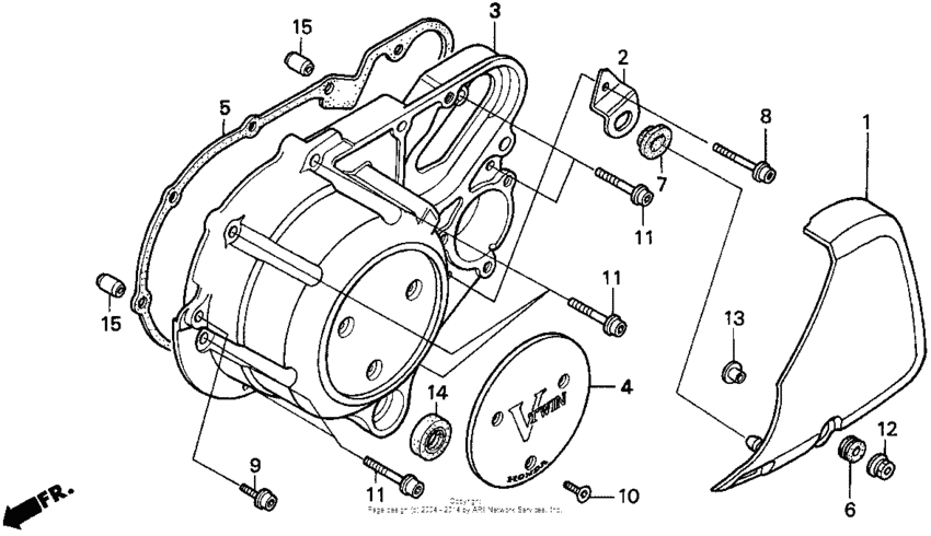Vt1100c left crankcase cover 95-96