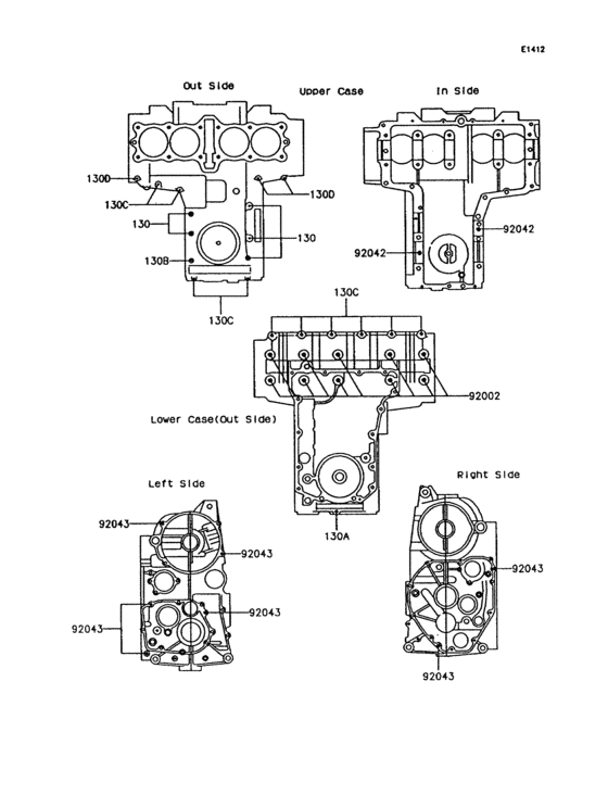 Z750 Болты крепления картера