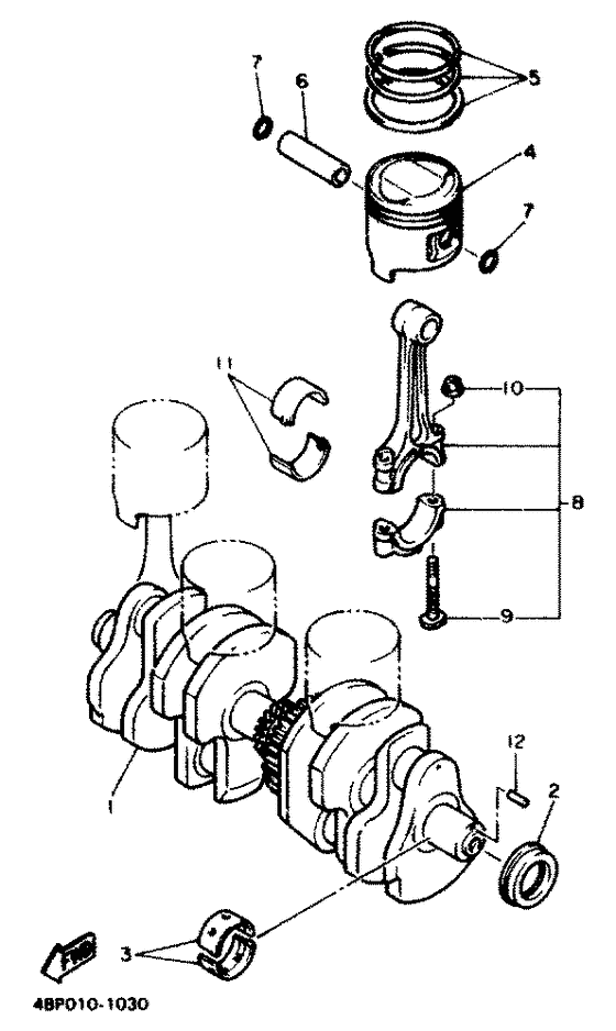 XJ600N Crankshaft . piston