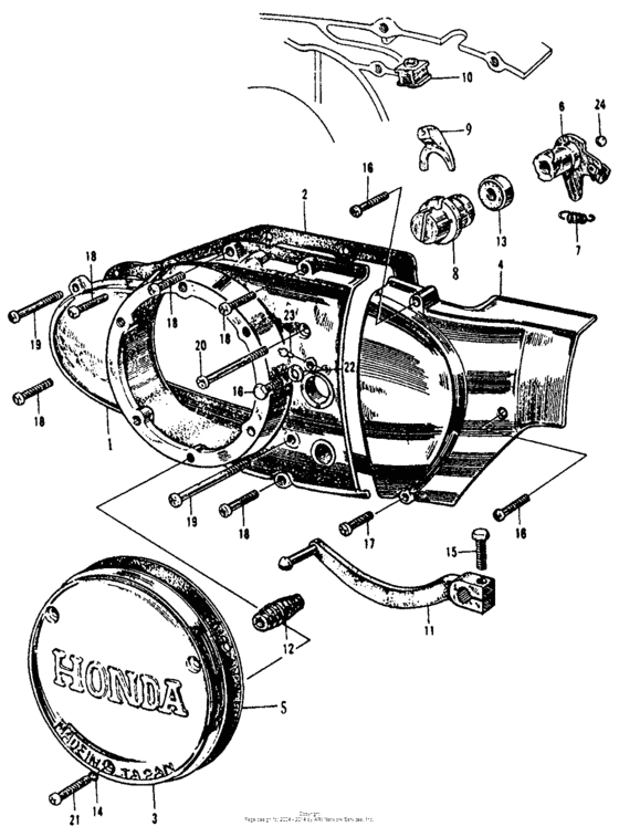 Clutch adjuster + left crankcase cover
