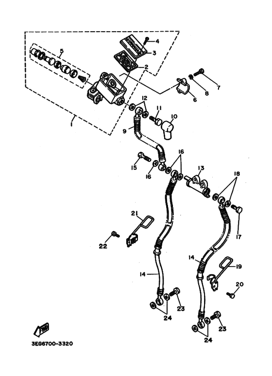 XV1100 Передний тормозной цилиндр