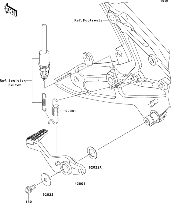 EX650 Педаль тормоза