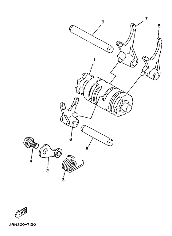 TZR125 Leva y horquillas del cambio