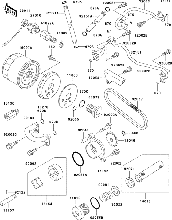 VN800 Масляный насос и фильтр