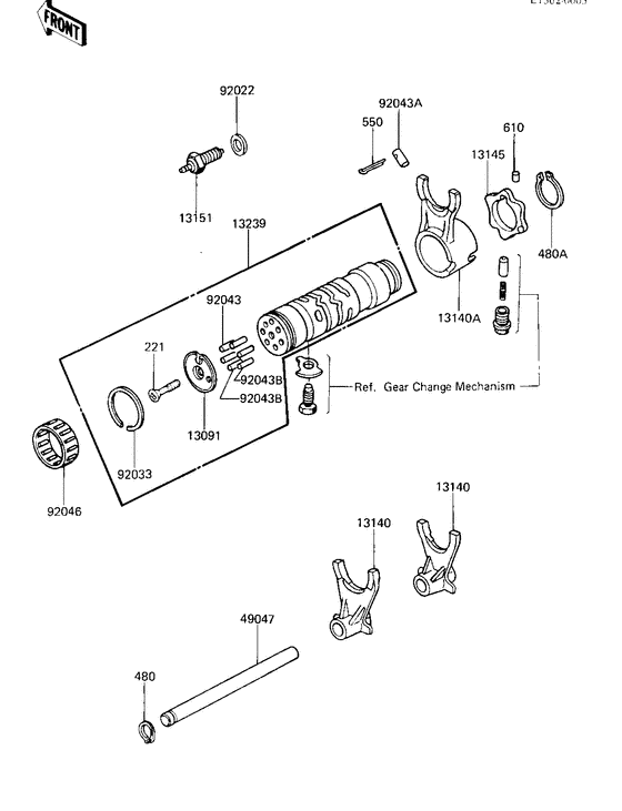 Gear change drum & forks