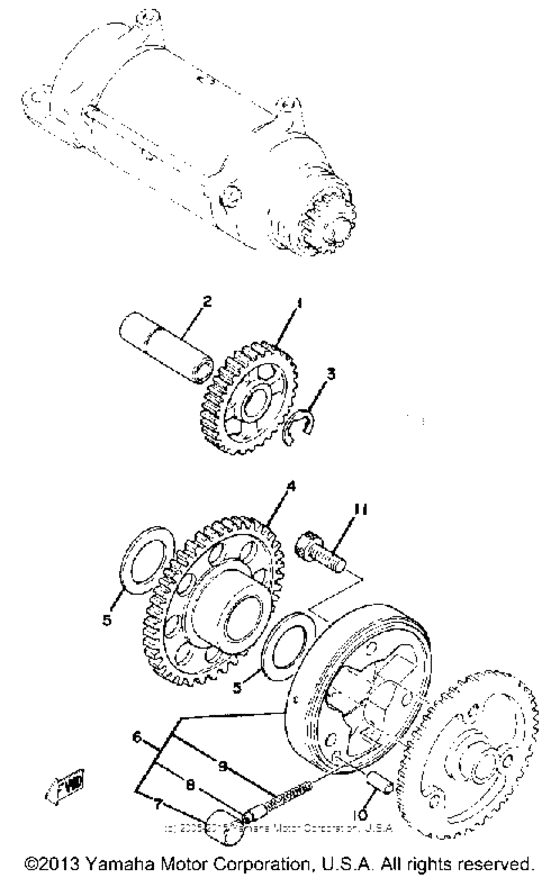 Starting motor unit