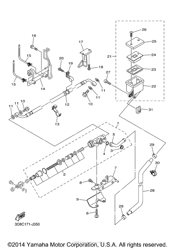 XVS1300A Задний торм цилиндр