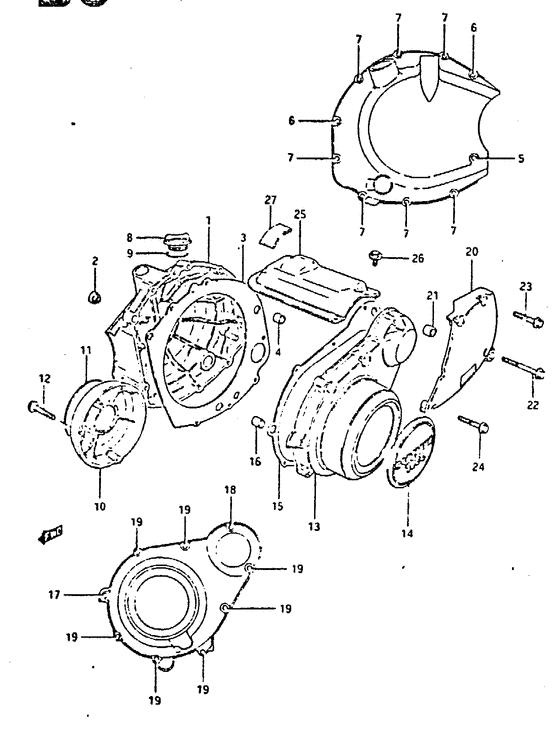 Crankcase cover ass`y  (v